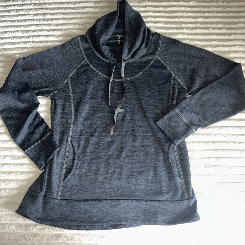 Kuhl Women's Dark Gray Lea Cowl Neck Drawcord Long Sleeve Pullover - Size Large